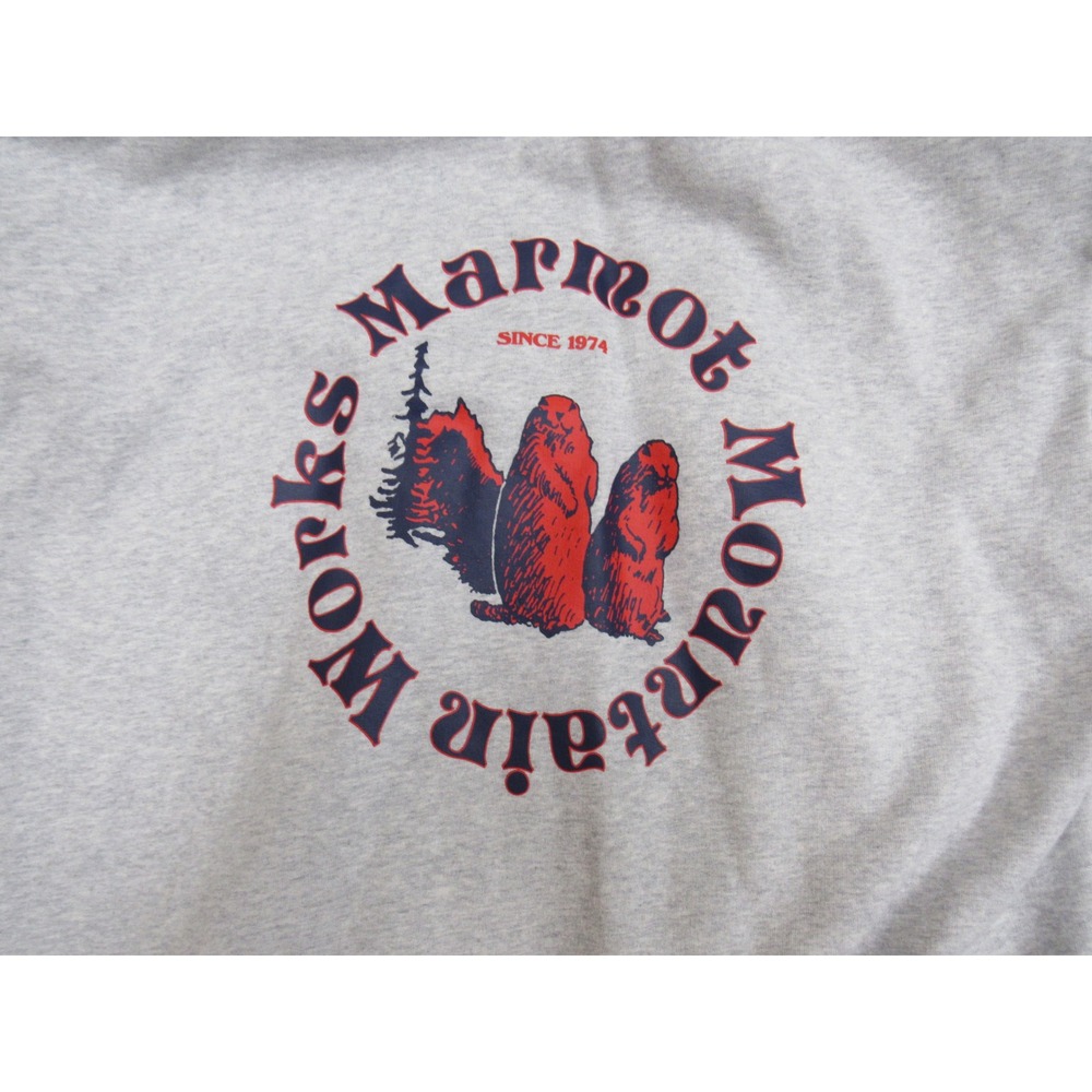 Marmot Mountain Works Mens XL Gray Full Zip Hoodie Graphic Fleece M14122